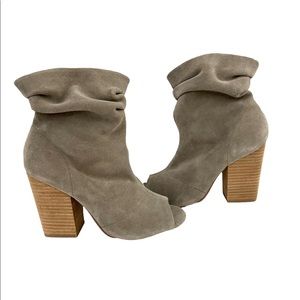 Kristin Cavallari Laurel Gray Suede Slouch Boots 6